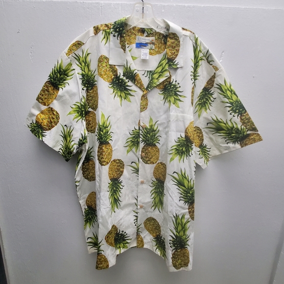 Authentic Hawaiian Shirt Paradise Found  "Maui Pineapple"   NWOT  - Size 2X - Picture 2 of 15